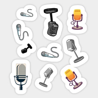 Hand drawn microphones package Sticker